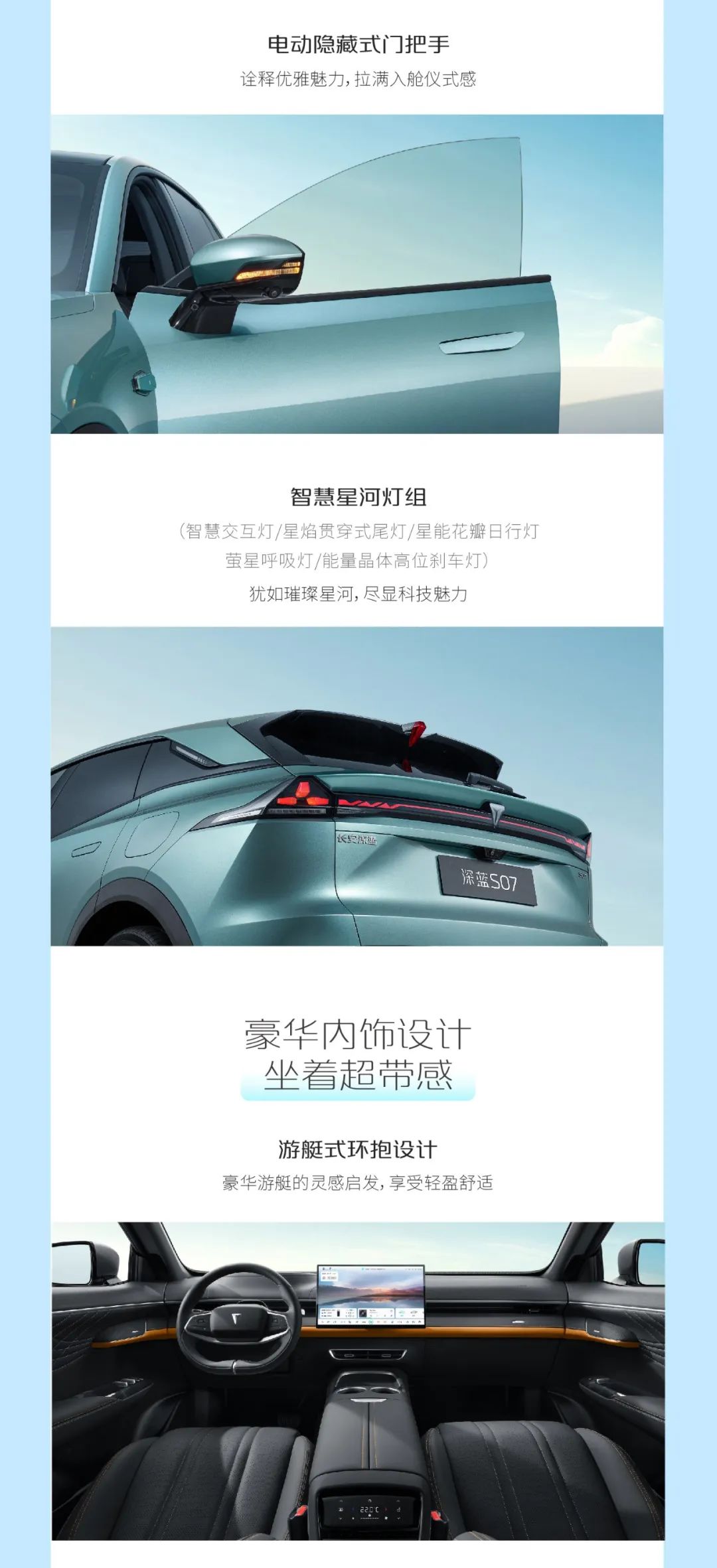 華為乾崑 ADS SE 加持，深藍 S07 汽車核心配置公布：綜合續航最長 1200km、全系后輪驅動  第6張