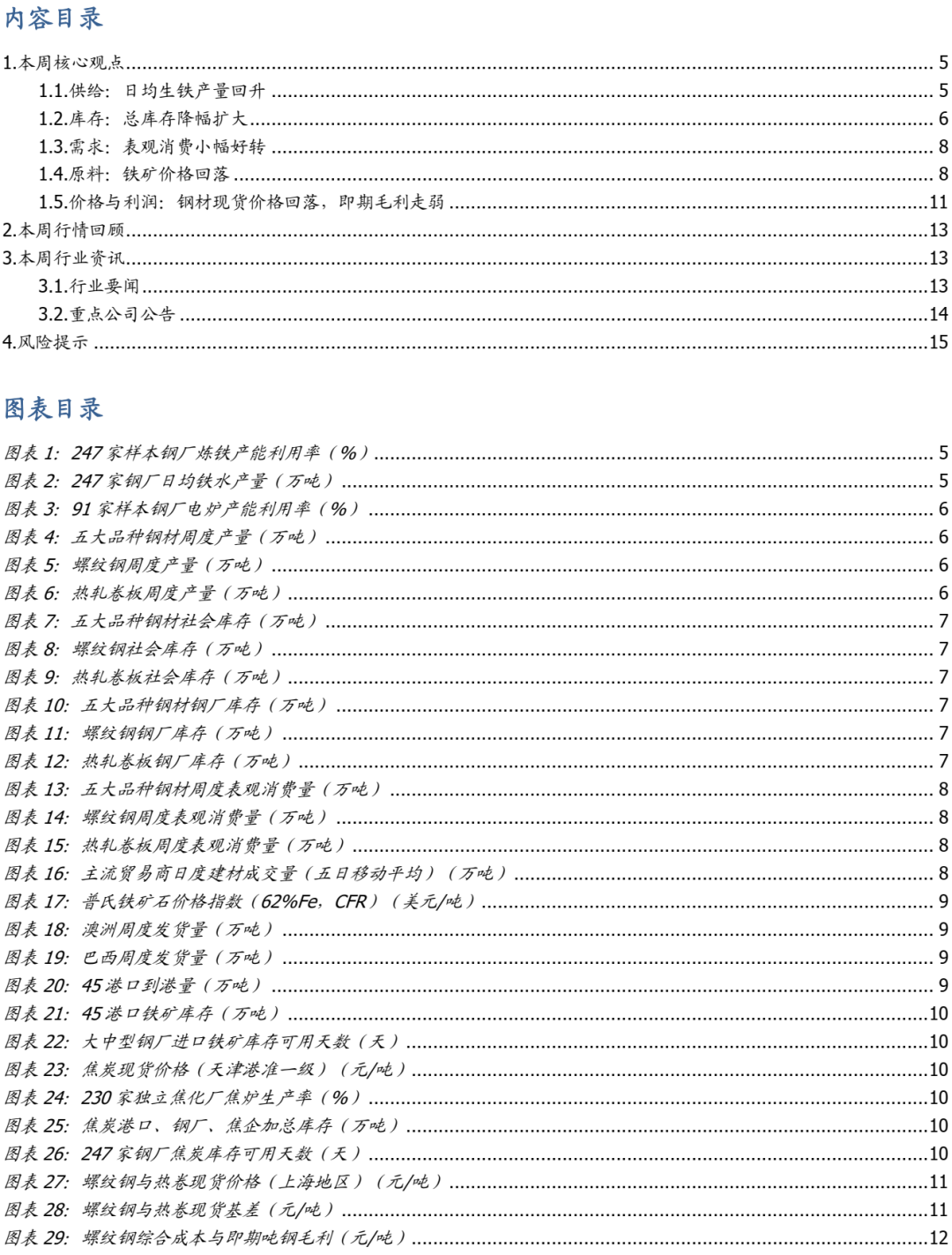 【國盛鋼鐵】鋼鐵周報：商品價格階段性回落